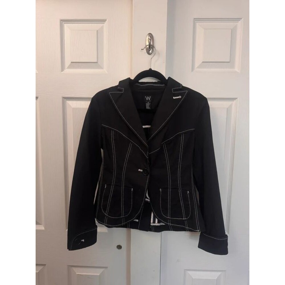 W Work to Weekend Black Jean Jacket Blazer Size 6